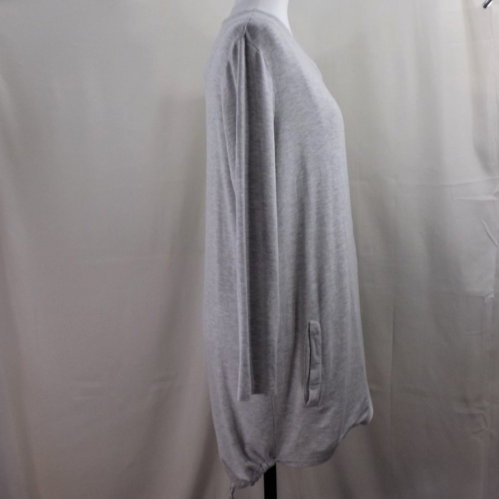 cupcakes & cashmere Grey Haze Viscose Wrap w Tux Tails Cape Wrap Jacket Coat M - Picture 10 of 16